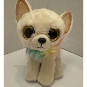 Ty Beanie Boos Chewey the Dog 7" Beanbag Plush Toy w/ Solid & Glitter Eyes